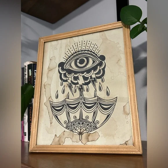 SOLD Abstract traditional print floral tattoo gift wall decor home bedroom alt - Picture 2 of 6